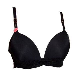Youmita Soft Cup Demi Black Lace 34C Bra NWT